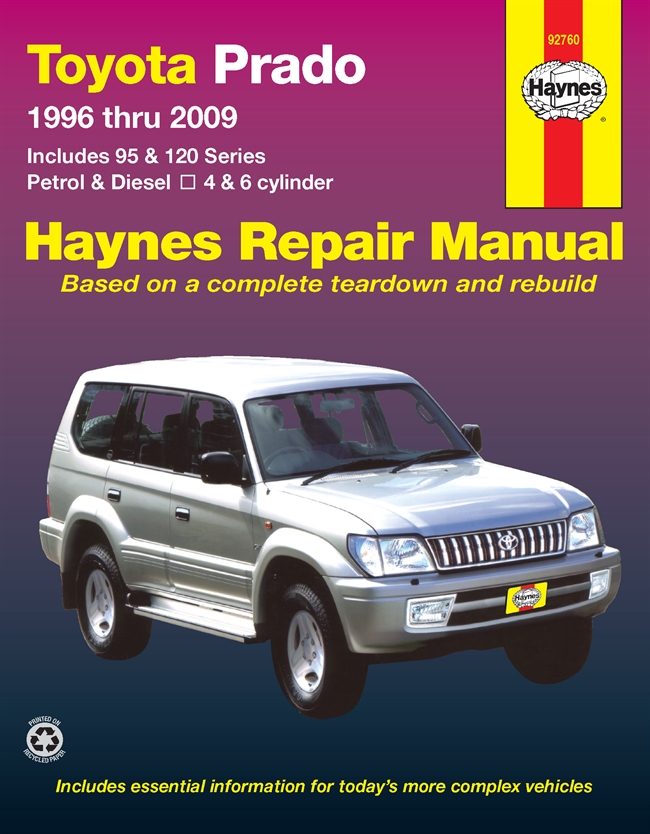 Haynes Manual - Toyota Landcruiser Prado 95 & 120 manual
